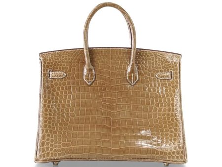 Hermès Birkin 35 Ficelle Porosus Crocodile Bag GHW Hot on Sale