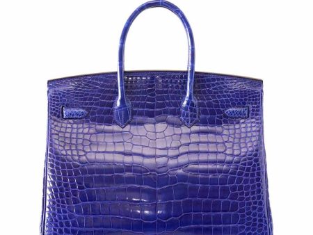 Hermès Porosus Crocodile Birkin 35 Bleu Electrique Bag Online Sale