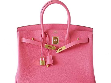 Hermès Birkin 35 Rose Lipstick Bag GHW Supply