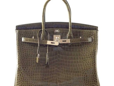 Hermès Birkin 35 Vert Veronese Crocodile Bag Discount