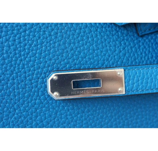 Hermès Birkin 35 Bag Blue Izmir Palladium Hardware For Discount