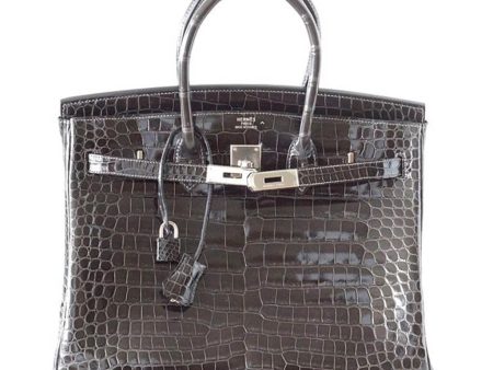 Hermès Birkin 35 Bag Graphite Porosus Crocodile Online Sale