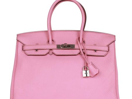 Top Quality Hermes Birkin 35 Bubblegum Togo Palladium Hardware Discount