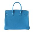 Hermès Birkin 35 Bag Blue Izmir Palladium Hardware For Discount