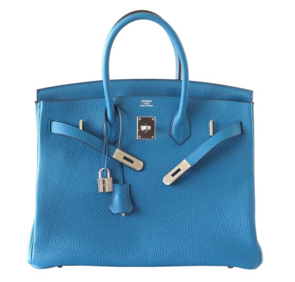 Hermès Birkin 35 Bag Blue Izmir Palladium Hardware For Discount