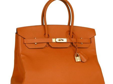 Top Quality Hermes Birkin 35 Feu Epsom Gold Hardware Online Sale