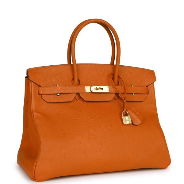 Top Quality Hermes Birkin 35 Feu Epsom Gold Hardware Online Sale