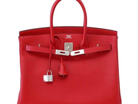 Hermès Birkin 35 Rouge Casaque Epsom Bag PHW For Sale