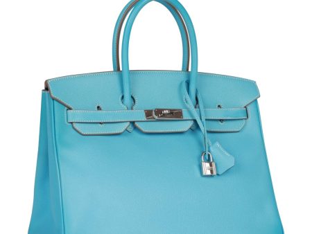 Top Quality Hermes Birkin 35 Celeste Candy Epsom Palladium Hardware Hot on Sale