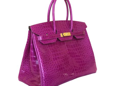 Hermès Birkin 35 Rose Sheherazade Crocodile Bag Online Hot Sale