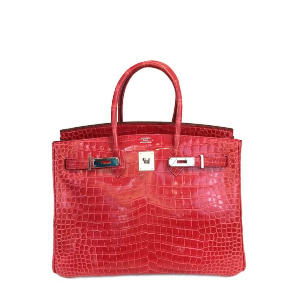 Hermès Birkin 35 Bougainvillea Porosus Crocodile Bag Discount