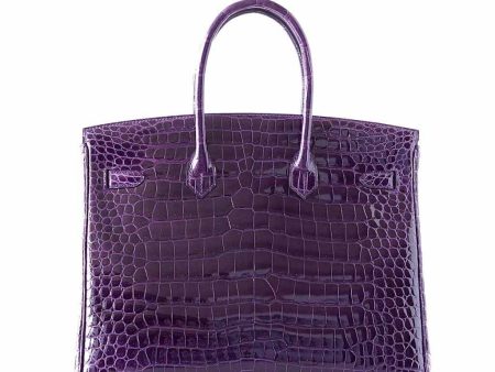 Hermès Birkin 35 Crocodile Amethyst Bag Hot on Sale