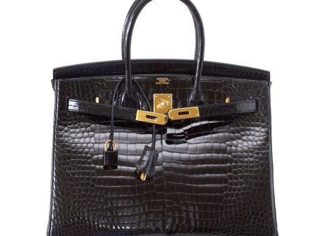 Hermès Birkin 35 Porosus Crocodile Noir GHW Bag Hot on Sale