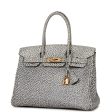 Vintage Hermes Birkin 30 White Dalmatian Buffalo Gold Hardware Discount