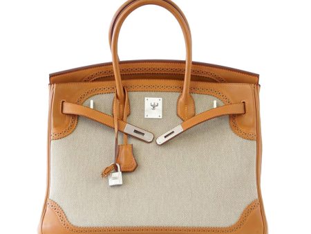 Hermès Birkin Ghillies 35 Bag Barenia Toile For Cheap