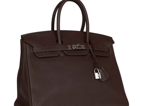 Top Quality Hermes Birkin 35 Chocolate Togo Palladium Hardware For Cheap