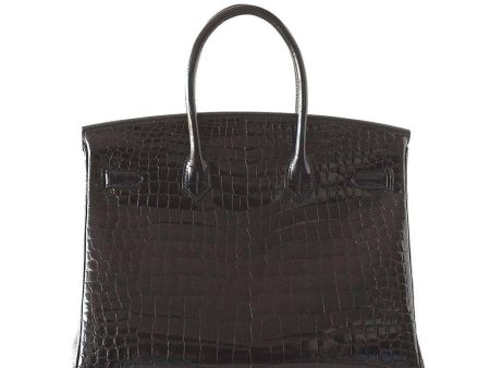 Hermès Birkin 35 Crocodile Bag Black GHW Supply