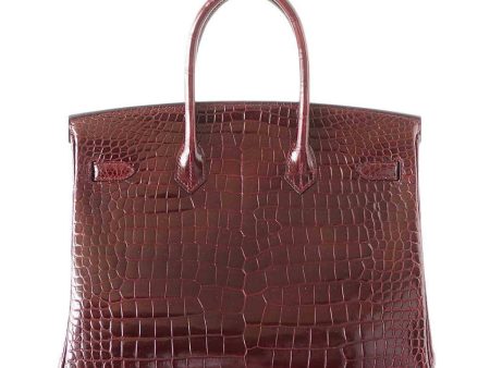 Hermès Birkin 35 Bordeaux Porosus Crocodile Bag Supply