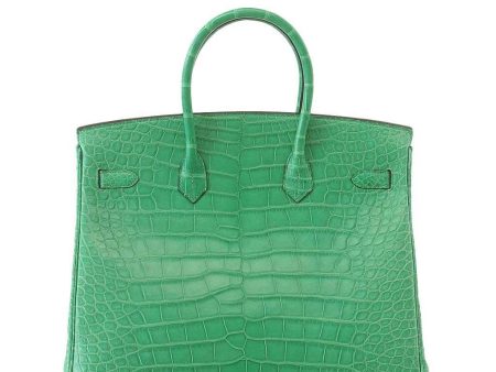 Hermès Matte Alligator Birkin 35 Cactus Bag GHW on Sale