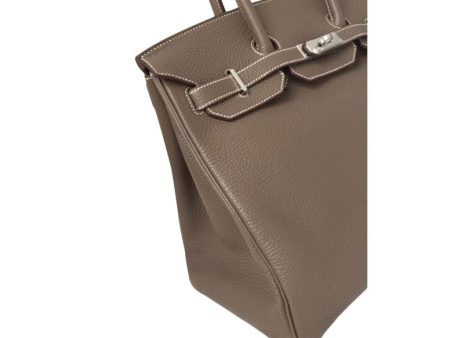 Hermès Birkin 35 Etoupe Clemence Leather Bag Discount