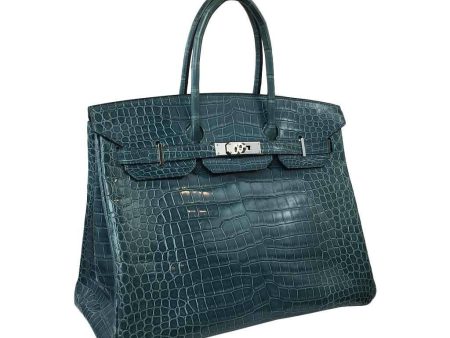 Hermès Birkin 35 Malachite Porosus Crocodile Bag PHW Online now