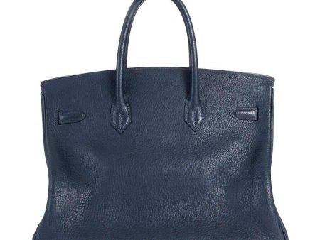 Hermès Birkin 35 Navy Fjord Bag GHW Discount