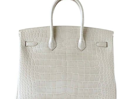 Hermès Birkin 35 Alligator Beton Bag PHW Online Sale