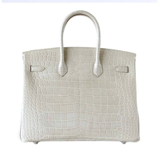 Hermès Birkin 35 Alligator Beton Bag PHW Online Sale