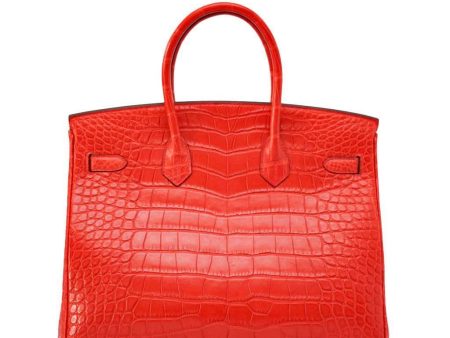 Hermès Birkin 35 Geranium Alligator Bag GHW Supply