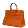 Top Quality Hermes Birkin 35 Feu Epsom Gold Hardware Online Sale