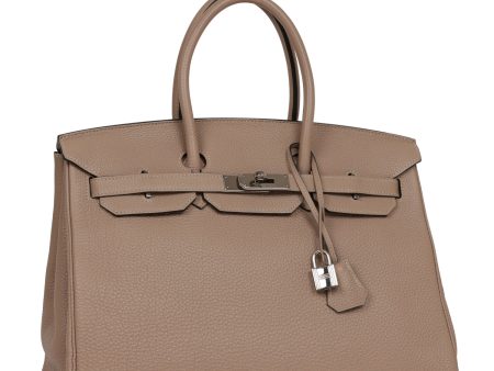 Top Quality Hermes Birkin 35 Gris Tourterelle Togo Palladium Hardware Fashion